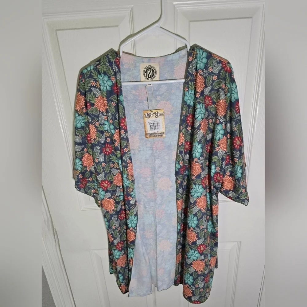 NWT Womens Floral Stretchy Cardigan Kimono Large
